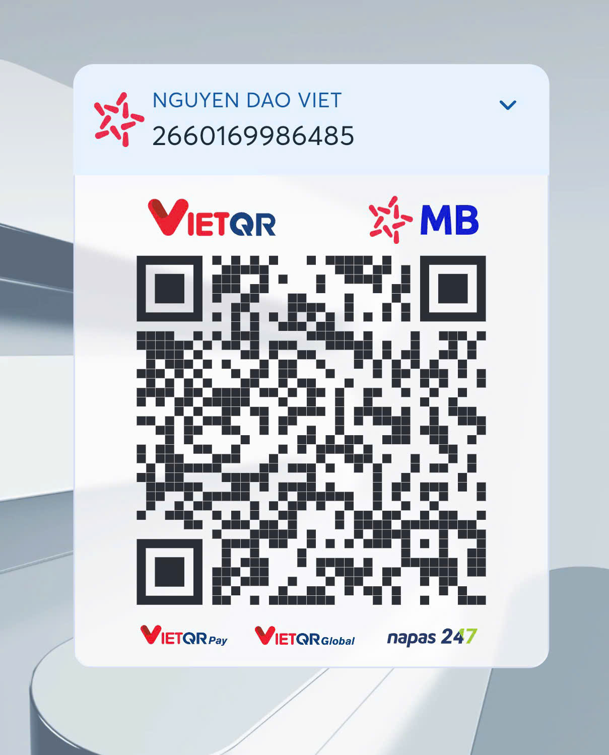Mã QR chuyển khoản MB Bank - Nguyễn Đào Việt